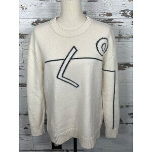 ZAKET & PLOVER Love Sweater Merino Wool/Cotton Blend  Ivory Sz M EUC